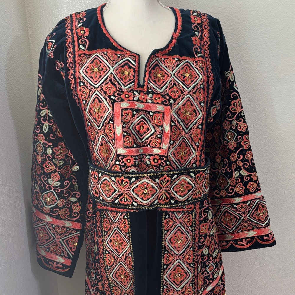 Embroidered Black and Red Tunic